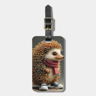 Etiqueta Para Maletas Fantasía Cute Hedgehog Agujas negras