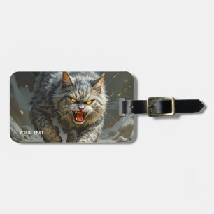 Etiqueta Para Maletas Fantasía Cute Rocks Gato Enfadado