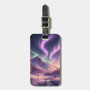 Etiqueta Para Maletas Fantasía cute tierra de invierno morado