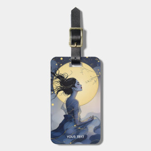 Etiqueta Para Maletas Fantasía Mujer Cute Árboles Luna