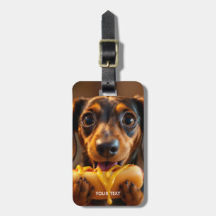 Etiqueta Para Maletas Fantasía Perro lindo Perro caliente