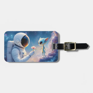 Etiqueta Para Maletas Fantasía suave astronauta flor espacial