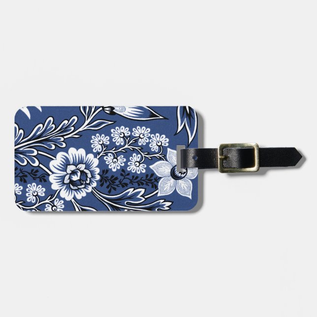 Etiqueta Para Maletas Fantastic Flowers (Blue) Fine Art (Frente Horizontal)