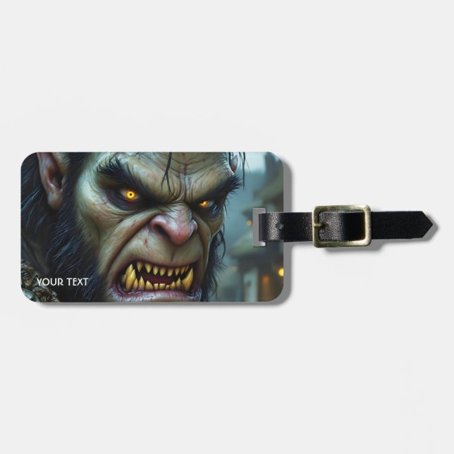 Etiqueta Para Maletas Fantasy Cute Big Strong Warrier (Frente Horizontal)
