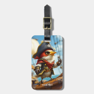 Etiqueta Para Maletas Fantasy Cute Bird Captain Pirate