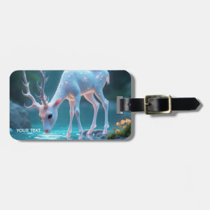 Etiqueta Para Maletas Fantasy Cute Blue Baby Deer