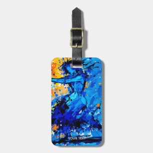 Etiqueta Para Maletas Fantasy Cute Blue Naranja Bailarín