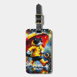 Etiqueta Para Maletas Fantasy Cute Cat Boots Umbrella