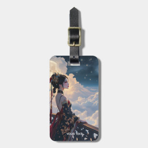Etiqueta Para Maletas Fantasy Cute Chica Moon Nubes