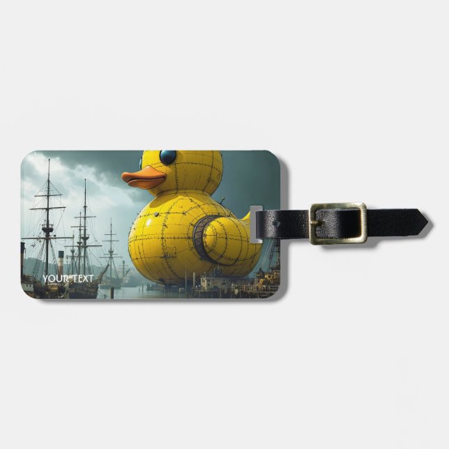 Etiqueta Para Maletas Fantasy Cute Duck War Ship (Frente Horizontal)