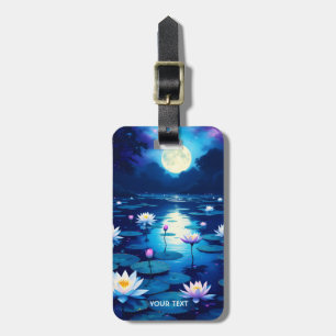 Etiqueta Para Maletas Fantasy Cute Moon Lily Pond