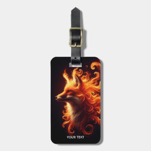 Etiqueta Para Maletas Fantasy Cute Naranja Fox Fire