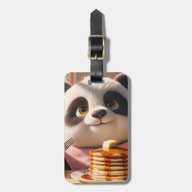 Etiqueta Para Maletas Fantasy Cute Panda Comer Pandas (Frente Vertical)