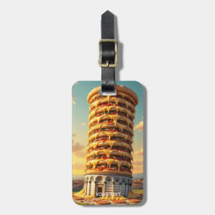 Etiqueta Para Maletas Fantasy Cute Pisa Tower Pizza