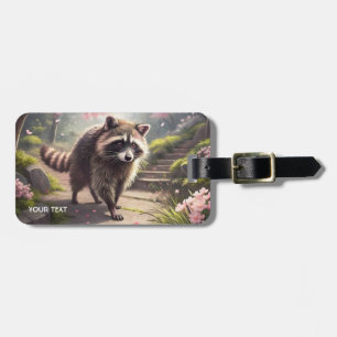 Etiqueta Para Maletas Fantasy Cute Racoon Sakura Garden