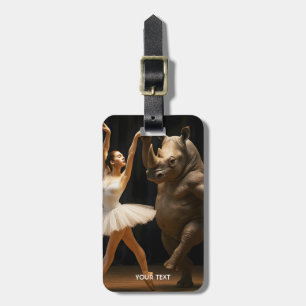 Etiqueta Para Maletas Fantasy Cute Rhino Dancer Ballerina