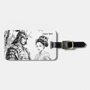 Etiqueta Para Maletas Fantasy Cute Samurai Geisha Lápiz