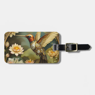 Etiqueta Para Maletas Fantasy Cute Steampunk Bird Clock