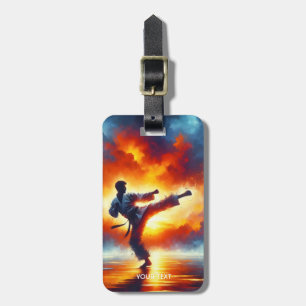 Etiqueta Para Maletas Fantasy Cute Sunset Karate Fighter