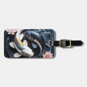 Etiqueta Para Maletas Fantasy Cute Two Koi Fish