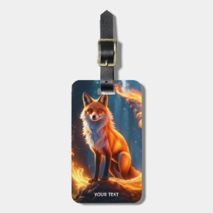 Etiqueta Para Maletas Fantasy Cute Vivid Fox Fire Forest