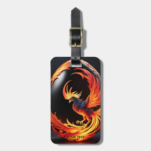 Etiqueta Para Maletas Fantasy Cute Vivid Phoenix Huevo negro