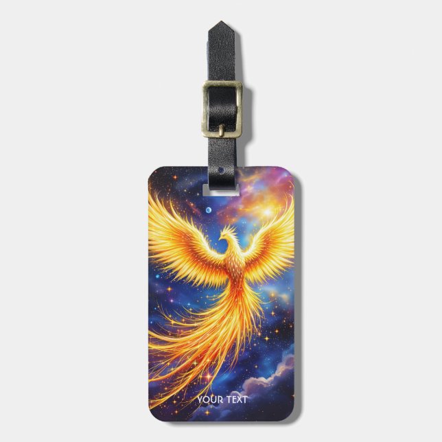 Etiqueta Para Maletas Fantasy Phoenix Stars Space (Frente Vertical)