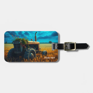 Etiqueta Para Maletas Fantasy Tractor Cute Moon Field