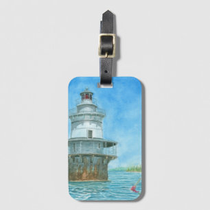 Etiqueta Para Maletas Faro de Goose Rocks Acuarela