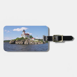 Etiqueta Para Maletas Faro de Pomham Rocks, Isla Rhode