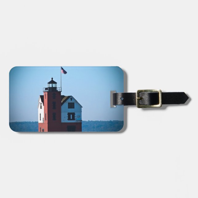 Etiqueta Para Maletas Faro redondo de la isla (Frente Horizontal)