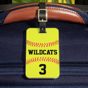 Etiqueta Para Maletas Fastpitch Softball Nombre equipo y número de jugad