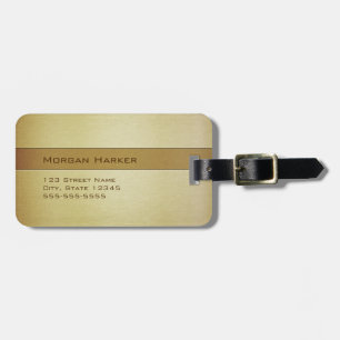 Etiqueta Para Maletas Faux Brushed Gold - Nombre personalizado