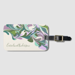 Etiqueta Para Maletas Favor de boda abstracto personalizado morado verde