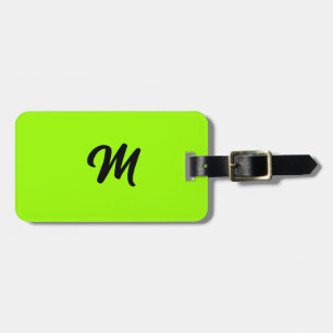 Etiqueta Para Maletas Favor de regalo de nombre de monograma color verde