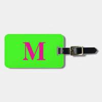 Favor de regalo de nombre de monograma verde neón 