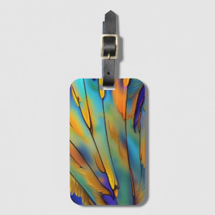 Etiqueta Para Maletas Feather de vidrio templado AI Resumen de arte