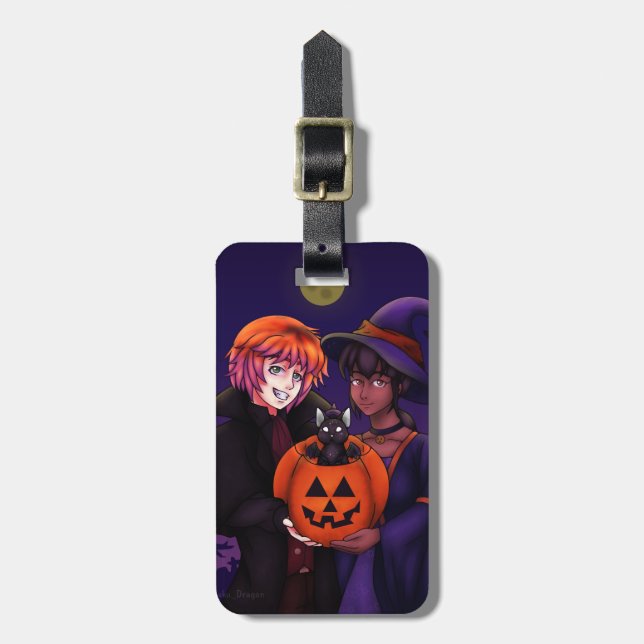 Etiqueta Para Maletas Felices disfraces de Halloween (Frente Vertical)