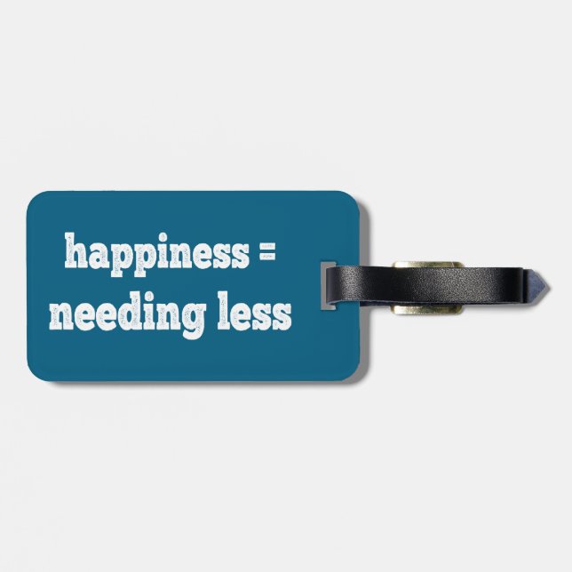 Etiqueta Para Maletas Felicidad = Necesidad de menos (Atrás Horizontal)