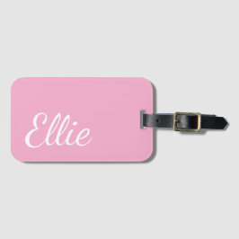 Etiqueta Para Maletas Felicidad Rosa Bebé | Nombre Personalizado Letra C