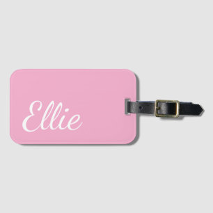 Etiqueta Para Maletas Felicidad Rosa Bebé   Nombre Personalizado Letra C