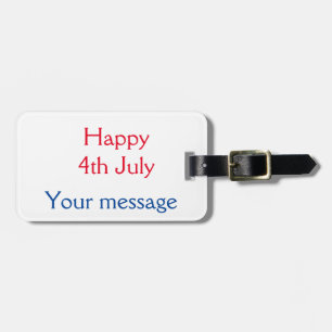 Etiqueta Para Maletas Feliz 4 de julio día de la independencia agregar n