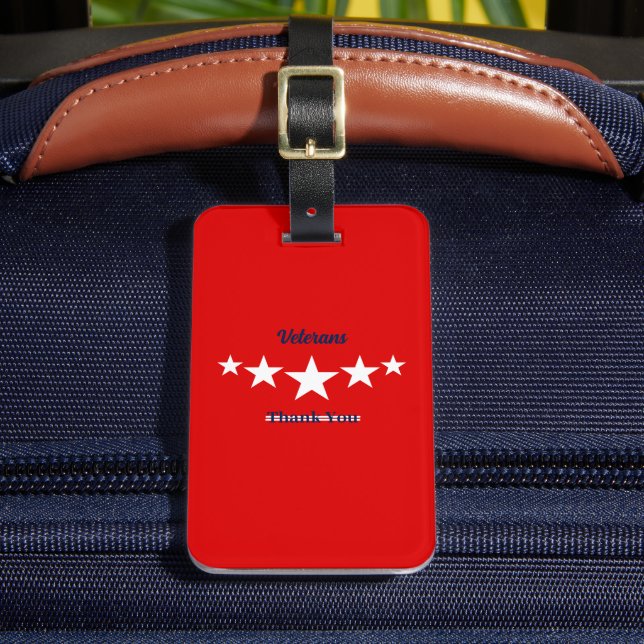 Etiqueta Para Maletas Feliz Día de los Veteranos (Anverso In situ 2)