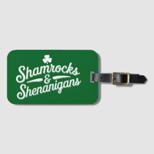 Etiqueta Para Maletas Feliz Día de San Patricio, Lucky Shamrock&Shenanig