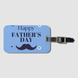 Etiqueta Para Maletas Feliz Día del Padre – Diseño de Bigote y Corazón