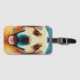 Etiqueta Para Maletas Feliz Golden Retriever