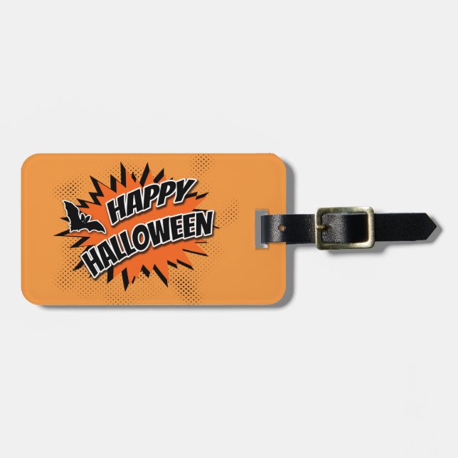 Etiqueta Para Maletas Feliz Halloween (Frente Horizontal)