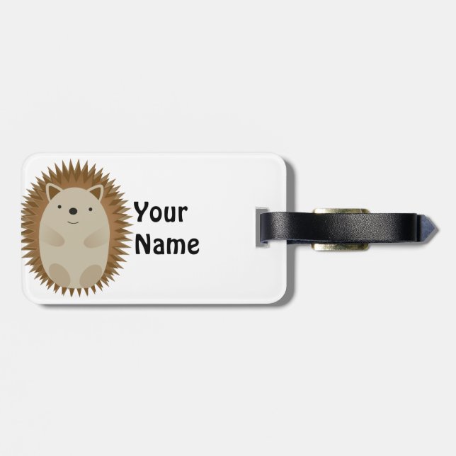 Etiqueta Para Maletas Feliz Hedgehog (Atrás Horizontal)