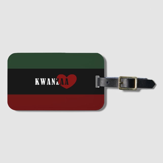 Etiqueta Para Maletas Feliz Kwanzaa (Anverso horizontal)