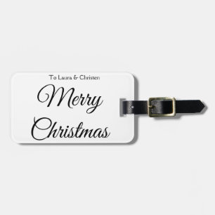 Etiqueta Para Maletas Feliz Navidad añadir nombre texto regalo personali